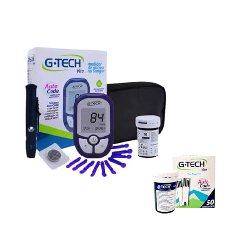 Aparelho completo de glicemia G-Tech Vita Com 50 tiras