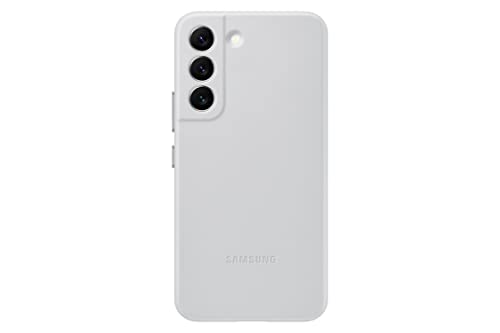 Samsung Capa de couro para Galaxy S22, capa protetora para celular, proteção da lente da câmera, à prova de choque, premium, elegante, design fino, versão dos EUA, cinza claro, (EF-VS901LJEGUS)