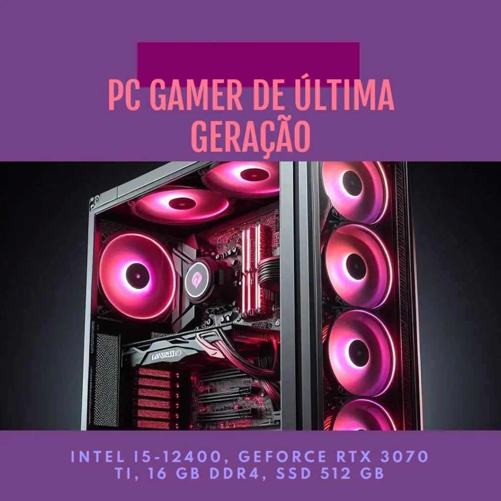 PC Gamer Intel i5-12400, GeForce RTX 3070 Ti, 16GB DDR4, SSD 512GB