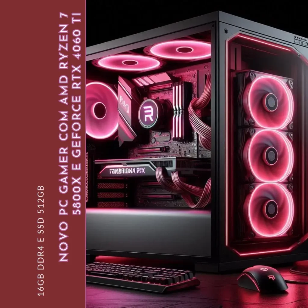 PC Gamer AMD Ryzen 7 5800X, GeForce RTX 4060 Ti, 16GB DDR4, SSD 512GB