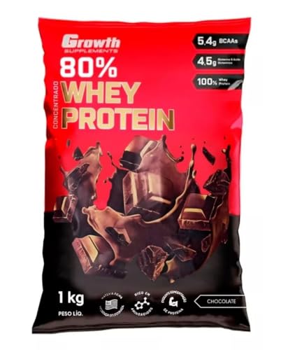 WHEY PROTEIN CONCENTRADO (1KG) - GROWTH SUPPLEMENTS (1kg, Chocolate)