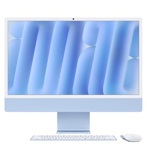 Apple 2024 iMac (de 24 polegadas, Chip M4 da Apple com CPU de 8 núcleos e GPU de 8 núcleos, 16GB Memória unificada, de 256 GB) - azul