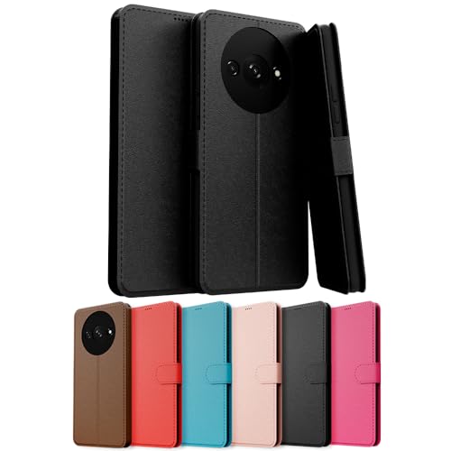 Capa Capinha Carteira Flip Couro Compatível Xiaomi Redmi A3 Premium (PRETO)