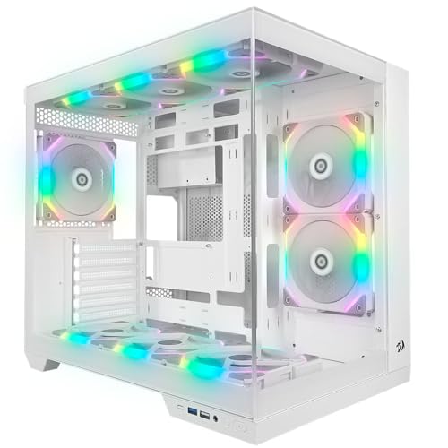 Gabinete Gamer Redragon Wideload Pro - Mid Tower, USB 3.0+2.0, Aquário, Vidro Panorâmico - Branco