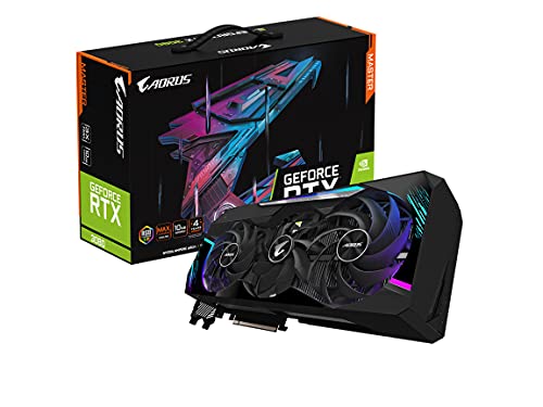 Gigabyte, Placa de vídeo AORUS GeForce RTX 3080 Master 10G, resfriamento máximo coberto, LHR, 10GB 320-bit GDDR6X, GV-N3080AORUS M-10GD REV3.0