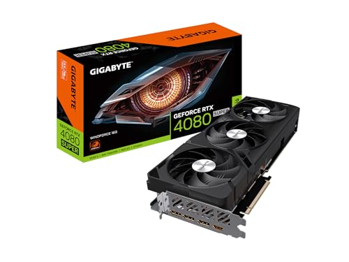GIGABYTE Placa de vídeo GeForce RTX 4080 Super WINDFORCE V2 16G, 3 ventoinhas WINDFORCE, 16GB 256-bit GDDR6X, GV-N408SWF3V2-16GD