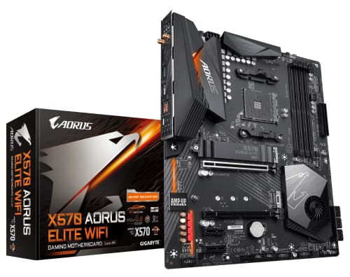 Gigabyte X570 AORUS Elite Wi-Fi (AMD Ryzen 3000/X570/ATX/PCIe4.0/DDR4/Intel Dual Band 802.11AC Wi-Fi/USB frontal tipo-C/RGB Fusion 2.0/M.2 Protetor térmico/placa-mãe para jogos)