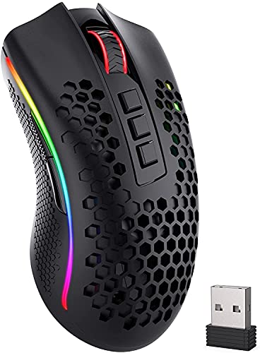 Mouse Gamer Redragon Storm Pro RGB 16000 DPI Pixart Paw 3335 Wireless Preto - M808-KS