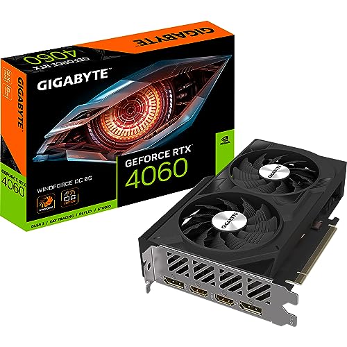 Placa de Vídeo Gigabyte NVIDIA GeForce RTX 4060 WINDFORCE OC, 8GB, GDDR6, DLSS, Ray Tracing - GV-N4060WF2OC-8GD