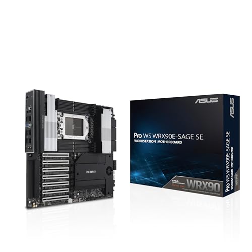 Placa mãe ASUS Pro WS WRX90E-SAGE SE CEB Workstation, processadores AMD Ryzen™ Threadripper™ PRO 7000 WX-Series, ECC R-DIMM DDR5, 32 Power-Stage, 7xPCIe 5.0 x 16, PCIe 5.0 M.2, 10 Gb