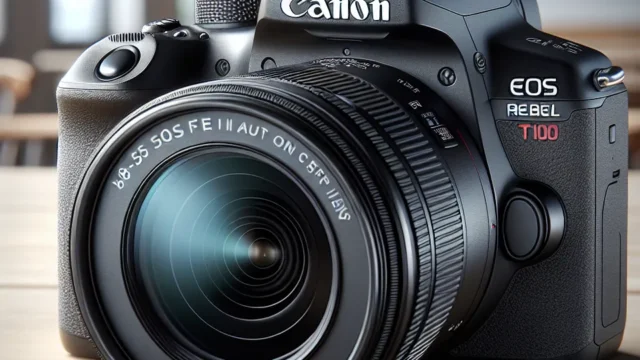 Câmera Canon EOS Rebel T100: Wi-Fi, 18MP e Lente 18-55mm EF-S IS II