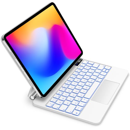 BETTDOW Capa com Teclado e Trackpad para iPad Pro de 11 polegadas (4ª/3ª/2ª/1ª) geração 2022 e Air 6ª e 11 polegadas (M2, 2024) e iPad Air 5ª/4ª geração de 10,9 polegadas,Teclado com LCD Display