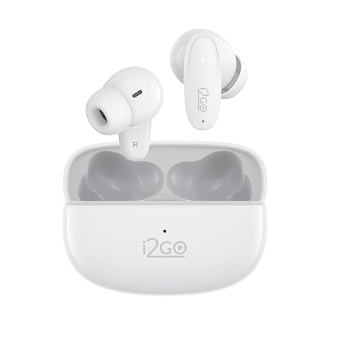 I2GO, Fone de Ouvido, Bluetooth 5.3, TWS, Air Buds GO 2.0, Controle Touch, 40 Horas totais de Bateria, Microfone com ENC, Isolamento Acústico, Branco, i2GO Plus