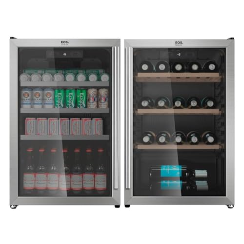 Kit Eos Beer & Wine: Cervejeira Bierhaus 115l Frost Free Ece130 110v + Adega Champanheira Inox 47 Garrafas com Compressor Ece130a 110v