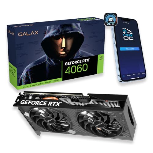 Placa de Vídeo GALAX RTX 4060 1-CLICK OC 2X V2, 8GB, GDDR6-46NSL8MD9NXV