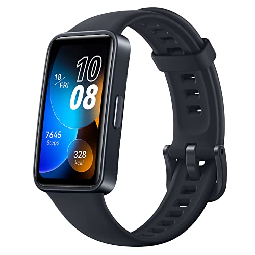 Smartband HUAWEI Band 8, Design Ultra-fino, 14 dias de duração da bateria, Bateria completa em apenas 45 mins, TruSleepTM 3.0, respostas rápidas de mensagens, compatível com iOS e Android, Preto