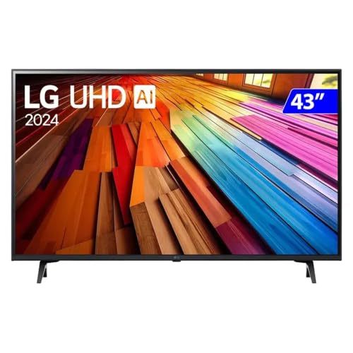 Smart TV 4K 43" LG UHD 43UT8000 Processador α5 Ger7 AI Alexa/Chromecast integrado Otimizador de Jogos webOS 24 compatível com Controle Smart Magic