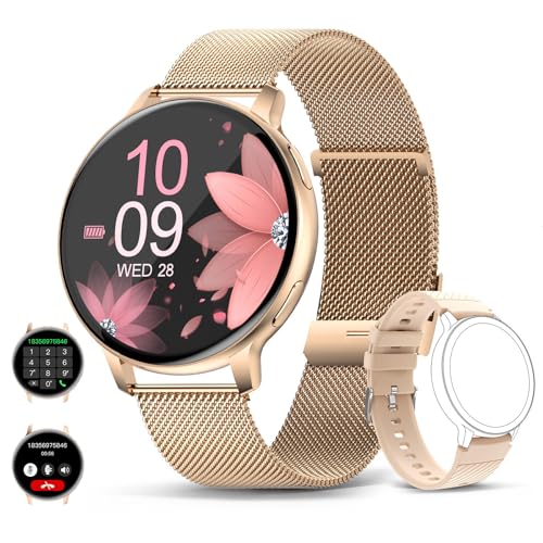 Smartwatch Relógio Inteligente Tela Full Touch 1.28" Resistente à Água IP67 com Faz e Recebe Ligações, Modos Esportivos e Recebimento de Notificações‎(2 tiras) (cor-de-rosa)