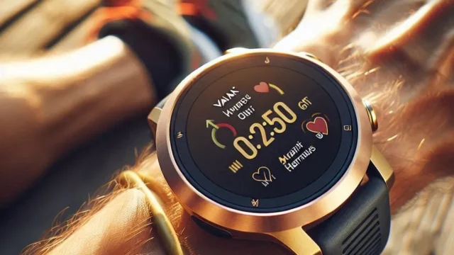 Monitor Cardíaco de Pulso com GPS Garmin Vivoactive 5 Dourado: Desempenho e Elegância para o Seu Treino