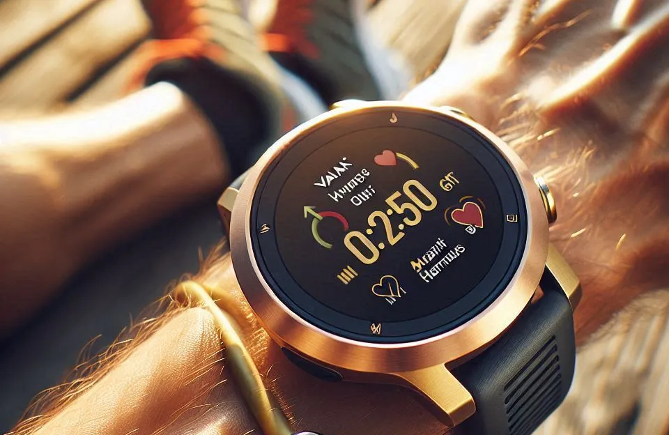 Monitor Cardíaco de Pulso com GPS Garmin Vivoactive 5 Dourado: Desempenho e Elegância para o Seu Treino