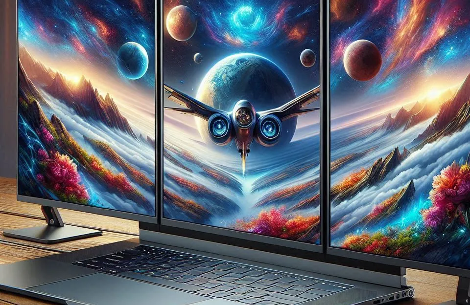 Extensor de Tela de Laptop IPS FHD 1080P com Tela Tripla
