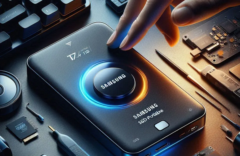 Samsung SSD Portátil T7 4TB com Alta Velocidade e Segurança