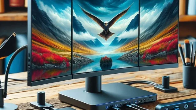 Anvazise Monitor portátil triplo com extensor FHD