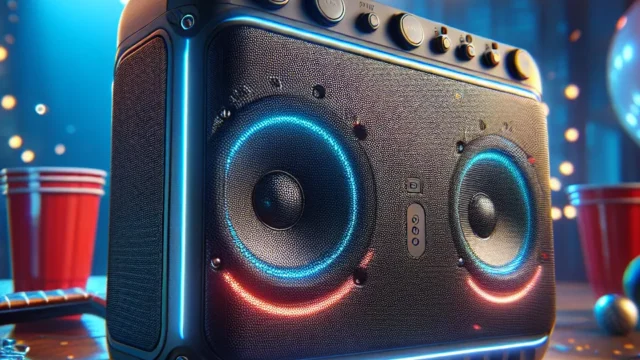 PHILIPS Party Speaker Bluetooth com 2 Falantes, Luzes LED e Entrada para Guitarra