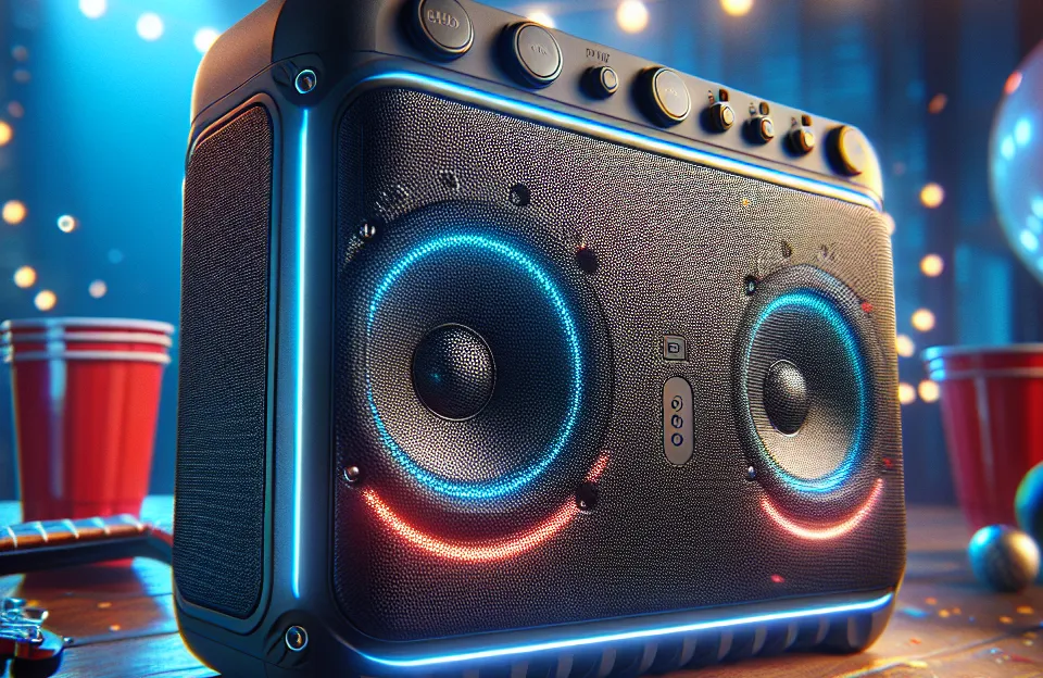 PHILIPS Party Speaker Bluetooth com 2 Falantes, Luzes LED e Entrada para Guitarra