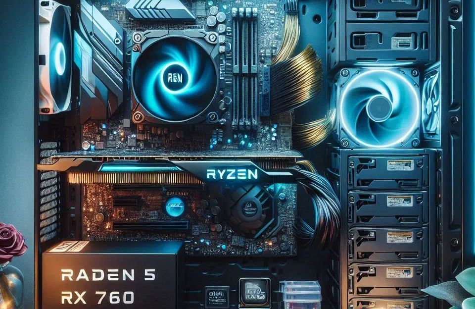 Monte seu PC: Ryzen 5 5600, Radeon RX 7600, 16GB, SSD 480GB