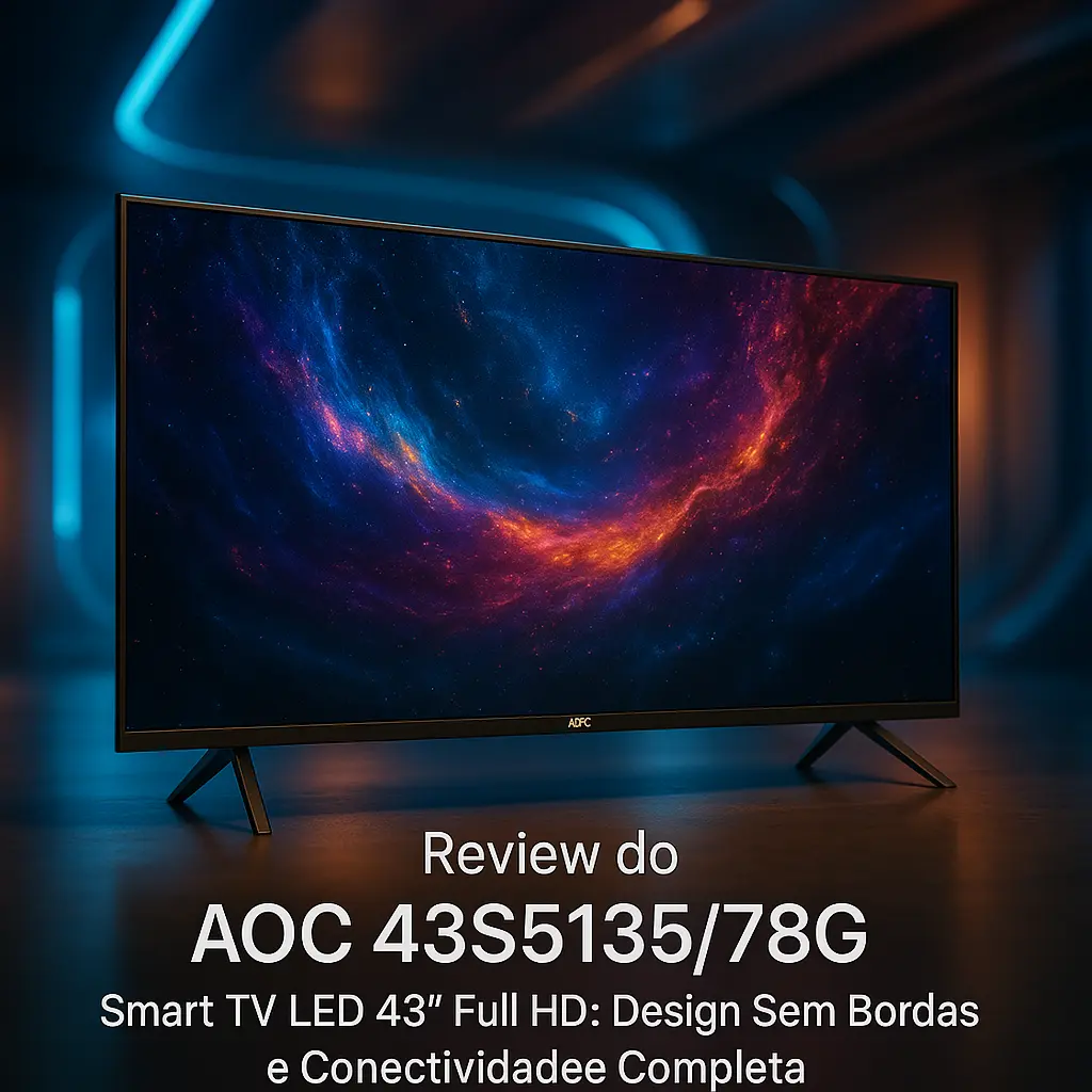 AOC 43S5135/78G - Smart TV LED 43" Full HD: Design Sem Bordas e Conectividade Completa
