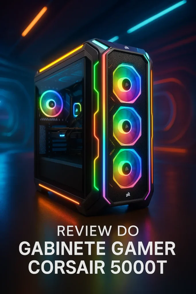 Review Gabinete Gamer Corsair 5000T - LED RGB, ATX e Design Inovador