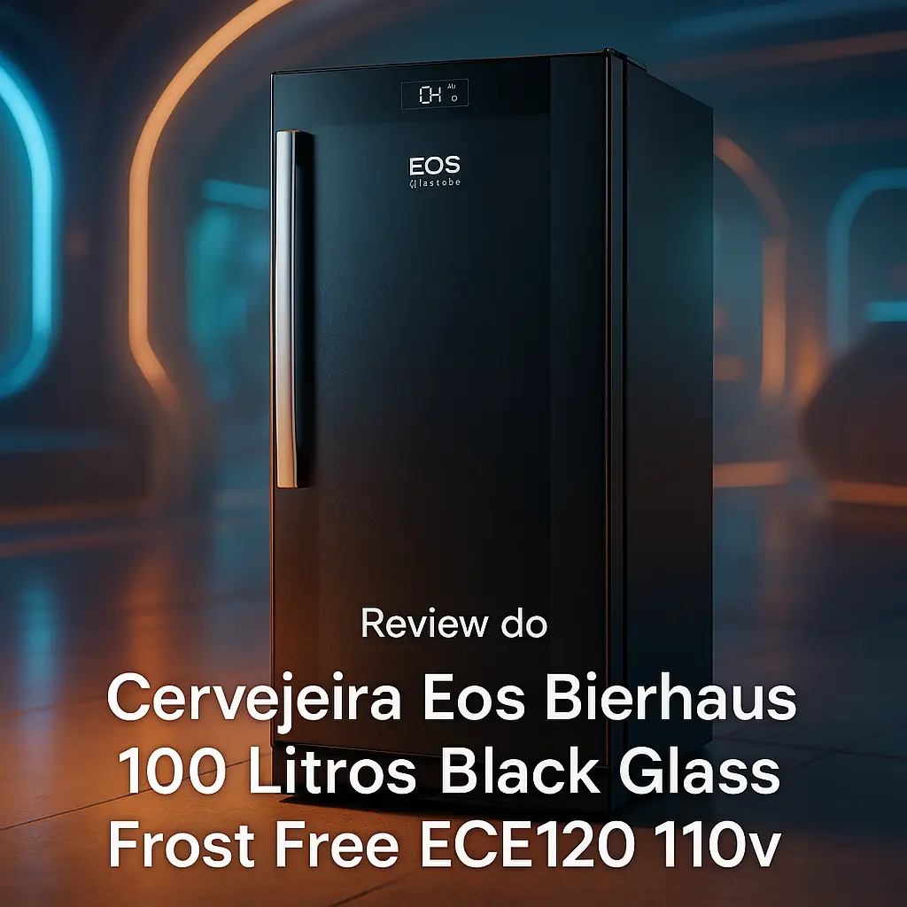 Cervejeira Eos Bierhaus 100 Litros Black Glass Frost Free Ece120 110v: Refrigeração eficiente e estilo moderno
