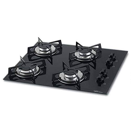 FISCHER COOKTOP GÁS 4 BOCAS MESA VIDRO PRETA BIVOLT 1519-5713