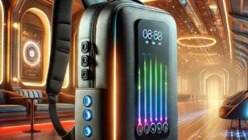 Mochila Portátil com LED e Carregamento Rápido