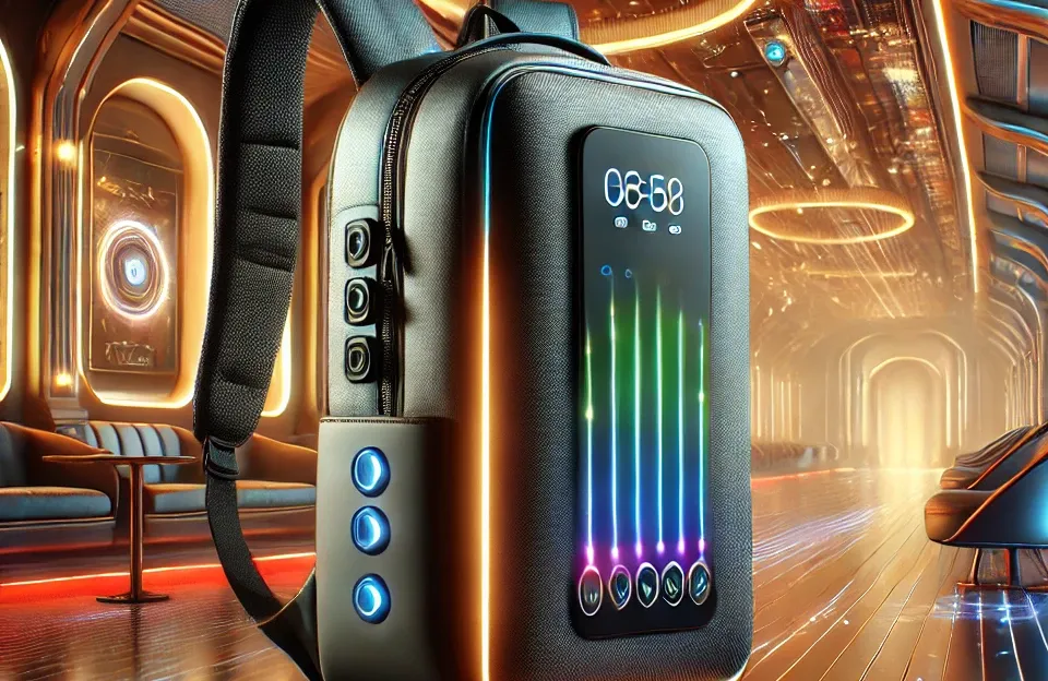 Mochila Portátil com LED e Carregamento Rápido