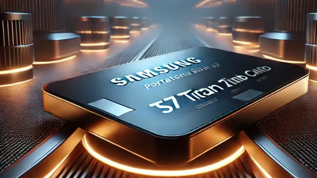 Cartão de Memória Samsung SSD 2TB Portátil T7 Titan 2TB: Alta Performance e Design Compacto