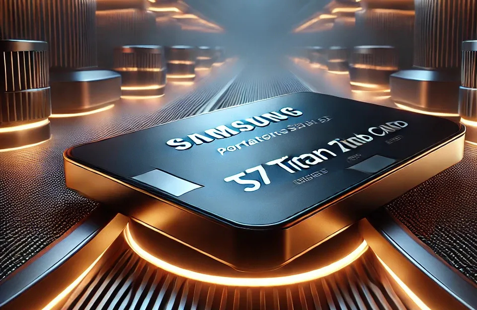 Cartão de Memória Samsung SSD 2TB Portátil T7 Titan 2TB: Alta Performance e Design Compacto