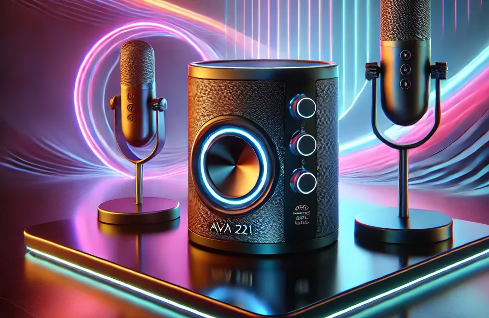 Caixa De Som Portátil Amvox ACA 221 com 02 Microfones