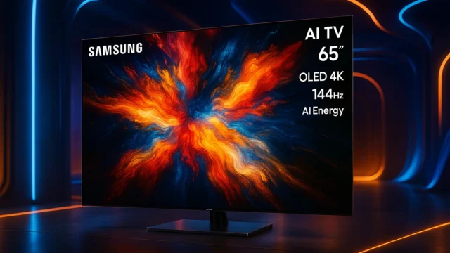 Samsung AI TV 65" OLED 4K com painel 144Hz e AI Energy