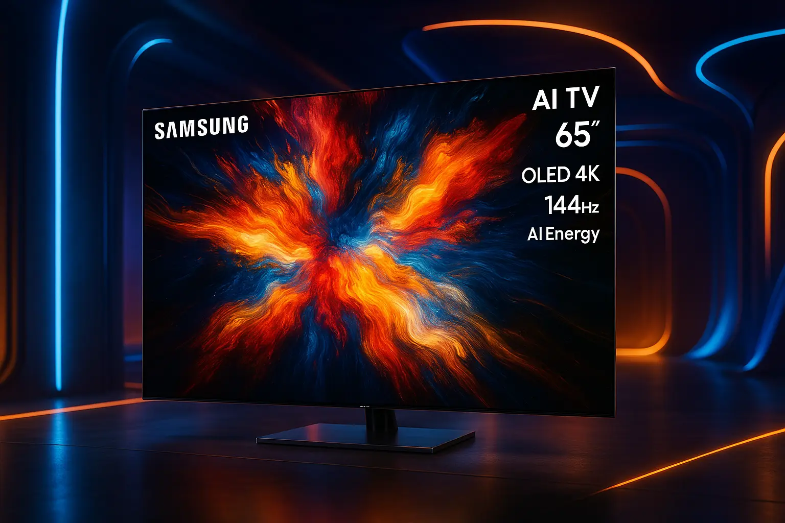 Samsung AI TV 65" OLED 4K com painel 144Hz e AI Energy