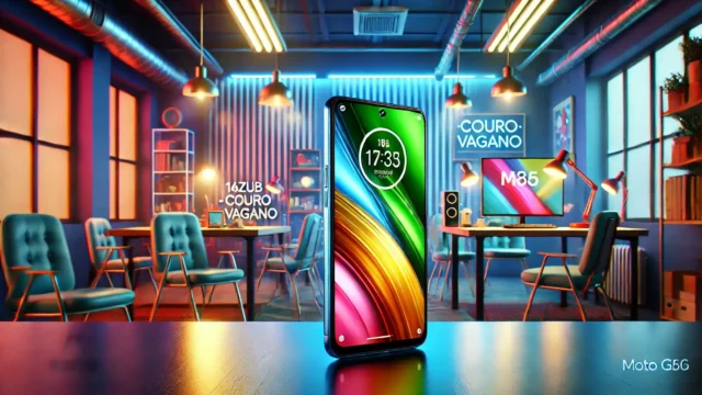 Smartphone Moto G84 5G 16GB RAM Boost 256GB Azul - Couro Vegano