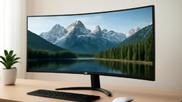 LG Monitor Curvo 34WR55QK-B 34" UltraWide WQHD - Desempenho Imersivo e Conectividade