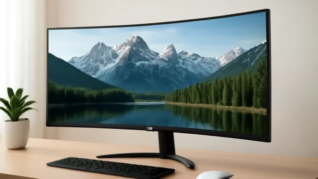 LG Monitor Curvo 34WR55QK-B 34" UltraWide WQHD - Desempenho Imersivo e Conectividade