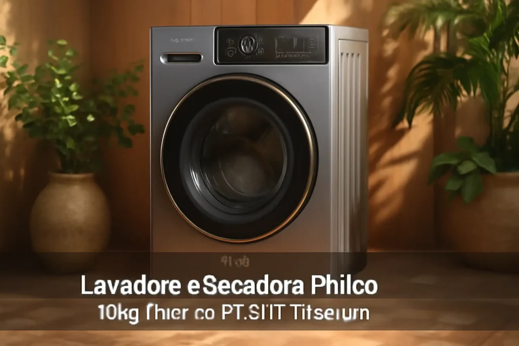 Lavadora e Secadora Philco 10kg Inverter PLS11T Titanium