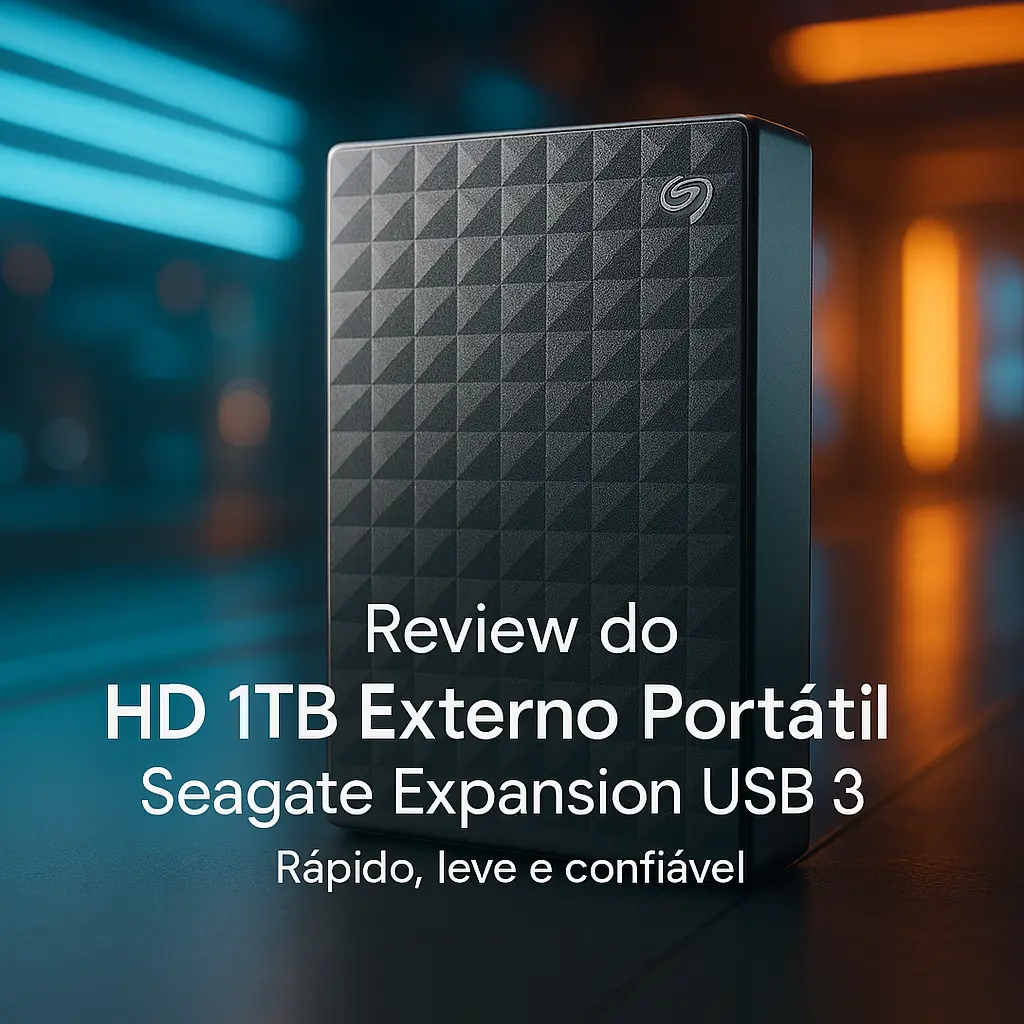 HD 1TB Externo Portátil Seagate Expansion USB 3 – Rápido, leve e confiável