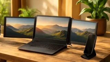 Anvazise Monitor Portátil Triplo: Expansão de Tela para Laptop e Celular
