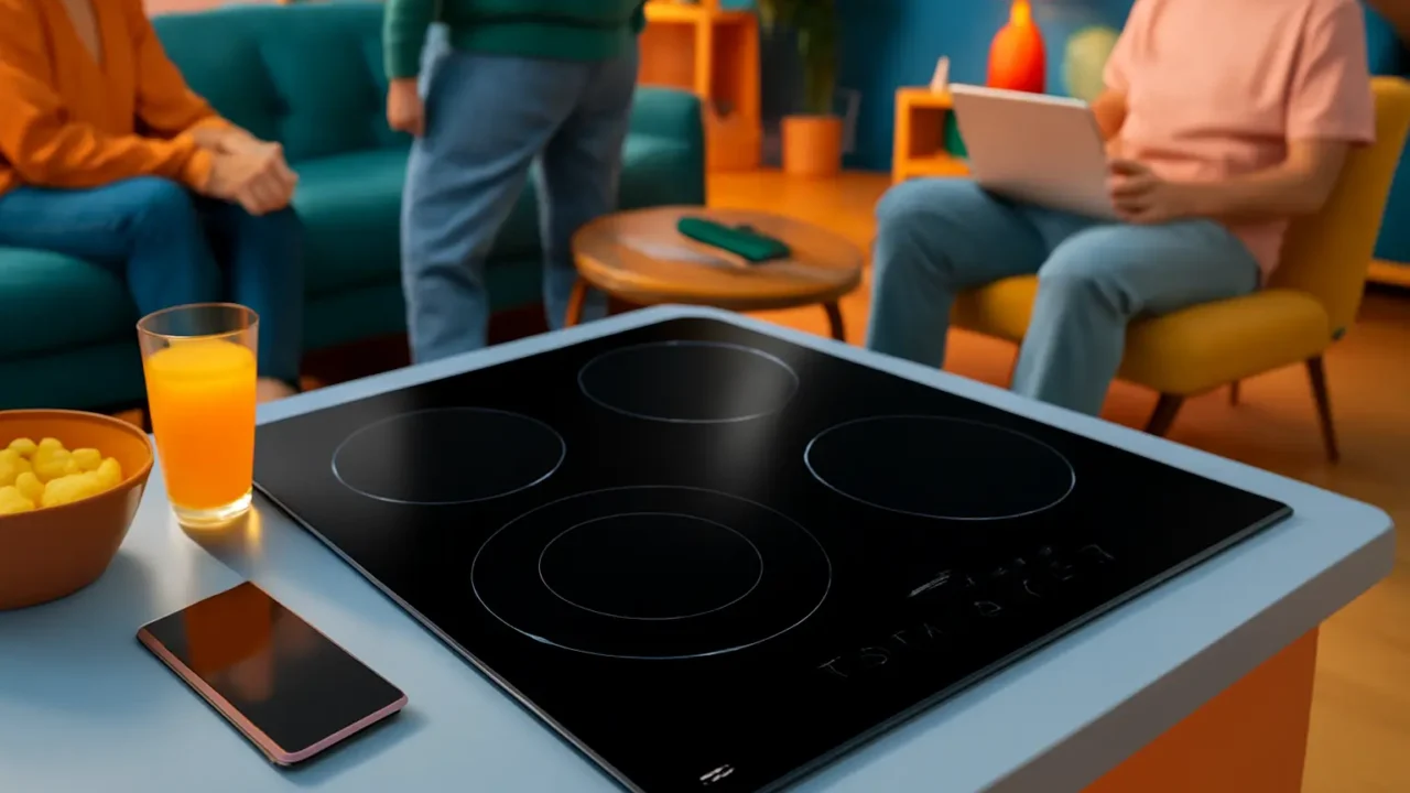 Cooktop de Indução Freezone Cinco Bocas EOS Due Preto 9800W ECI05EPTFB 220V