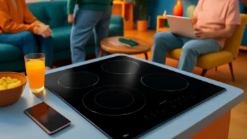 Cooktop de Indução Freezone Cinco Bocas EOS Due Preto 9800W ECI05EPTFB 220V