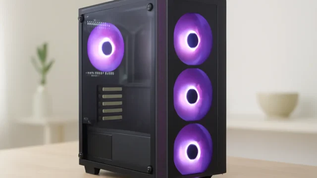 Gabinete Gamer Mancer CV100 Purple Edition | ARGB | Mid-Tower | Lateral De Vidro | Com 3 Fans | Preto